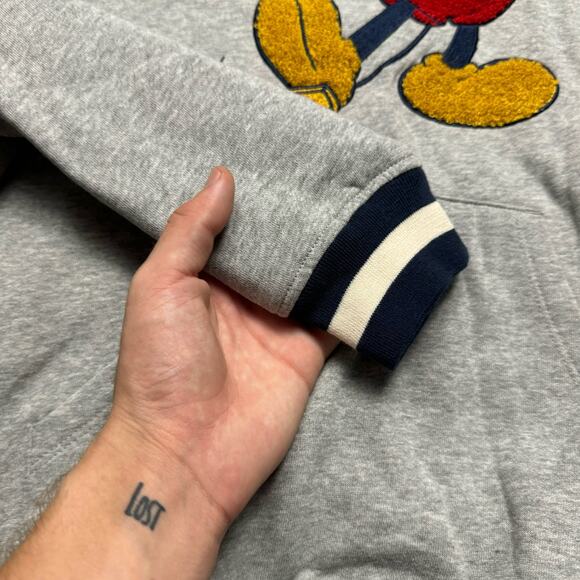 Disney Mickey Mouse Gray Navy Graphic Hoodie Sweat Suit Set - Picture 8 of 8